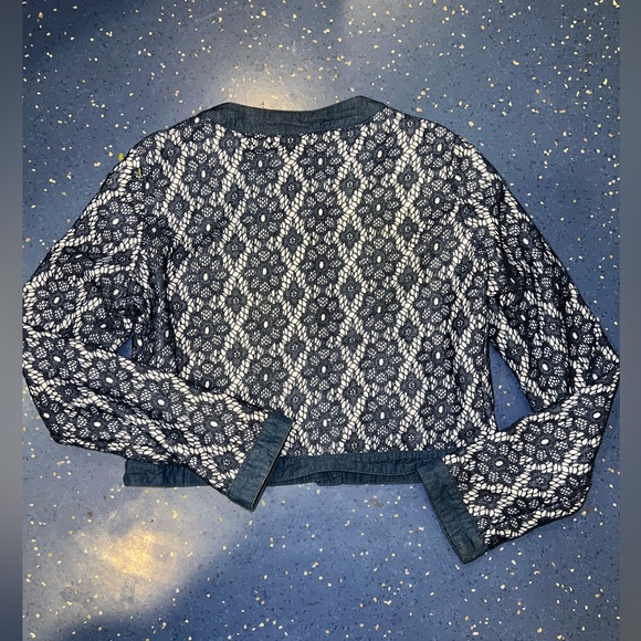 ELSY girls top 40 cardigan buttons crop cropped lace denim designer 10 12 14 LN - Picture 9 of 10
